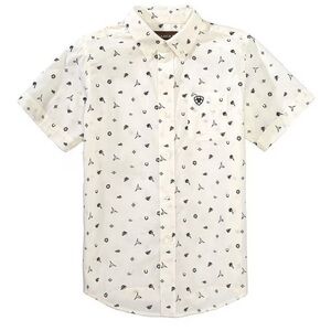 Ariat Boys Short Sleeve Classic Colter Patterned Shirt